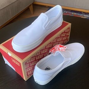 Vans Men’s Classic White Slip Ons